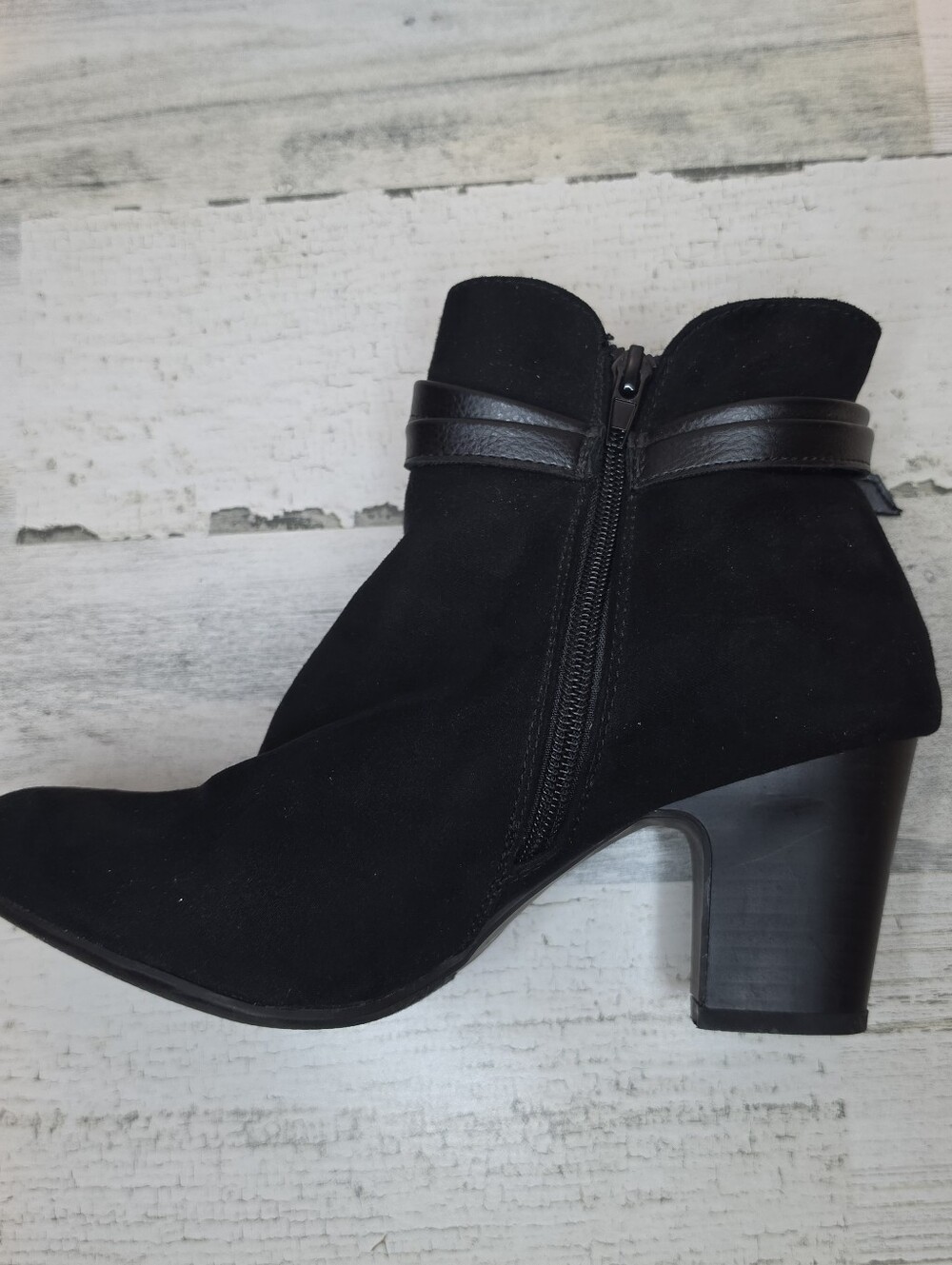 2 Pair Black Ankle Boots Womens 7.5 Western Y2K Boho Witchy Block Heel Booties - Picture 4 of 14
